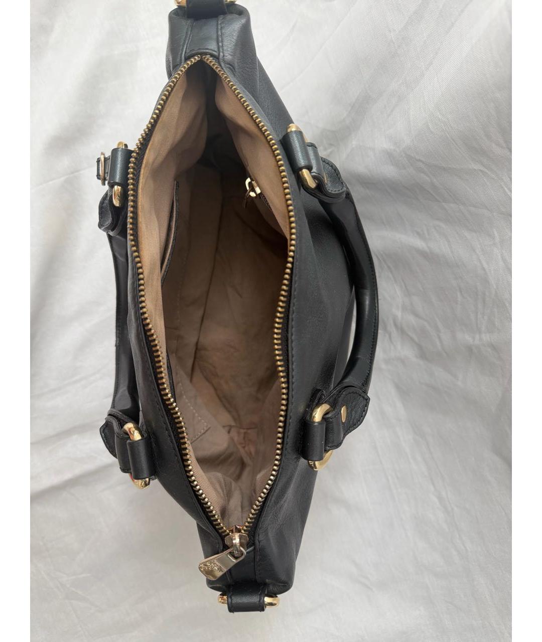 VERSACE COLLECTION Черная кожаная сумка тоут, фото 4