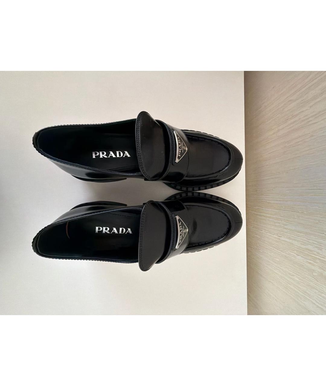 PRADA Черные лоферы из лакированной кожи, фото 3