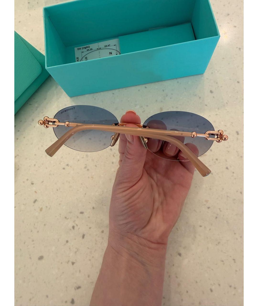 TIFFANY&CO Голубые металлические солнцезащитные очки, фото 5