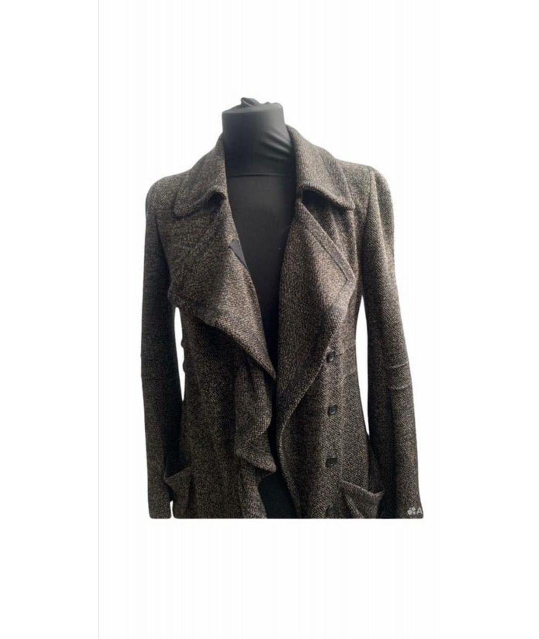 Sonya Rykiel Коричневое хлопко-эластановое пальто, фото 3