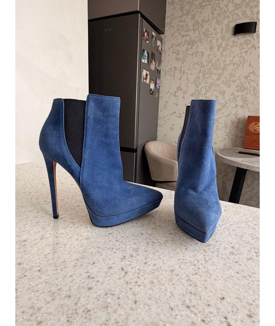 LE SILLA Синие замшевые ботильоны, фото 2