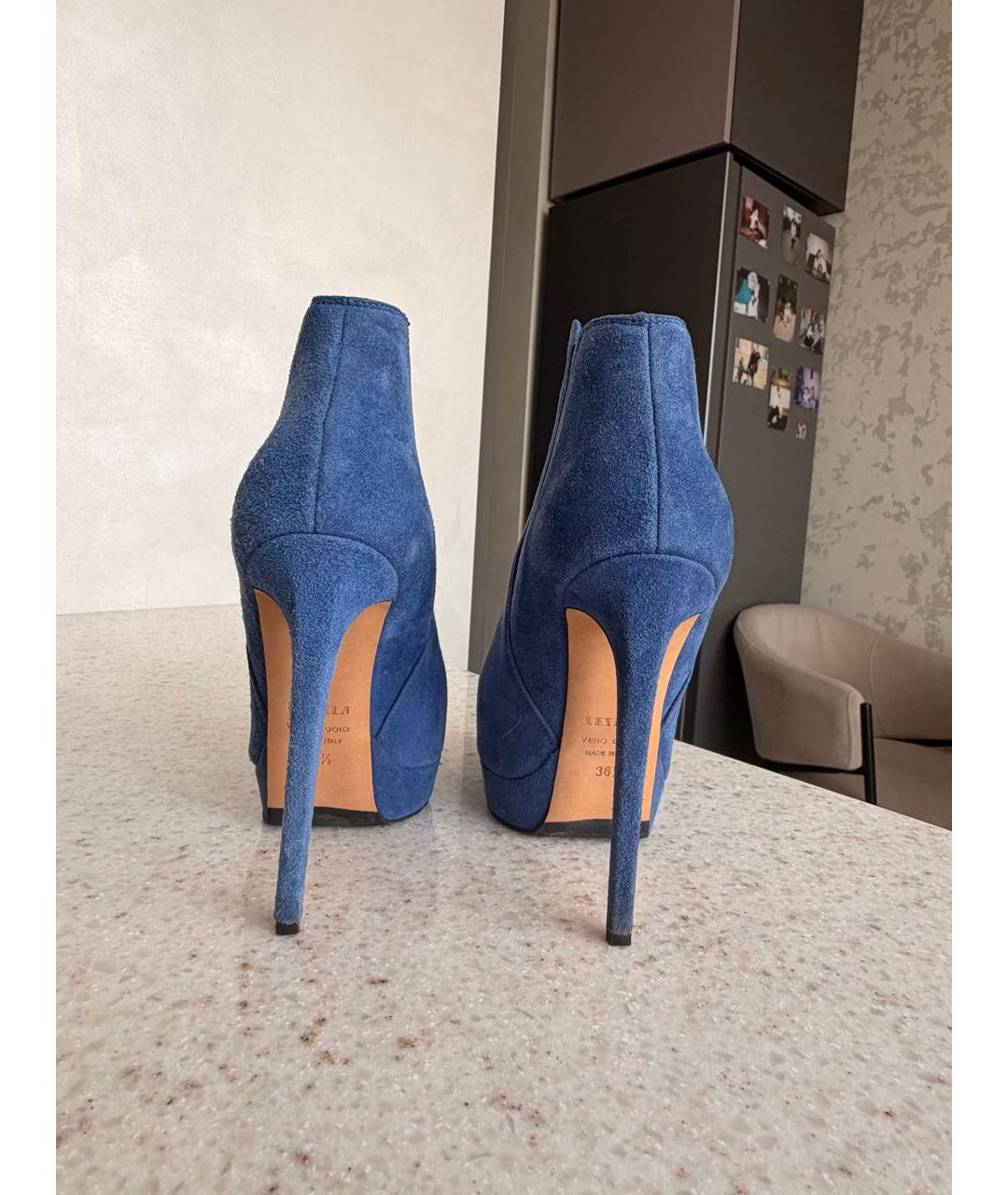 LE SILLA Синие замшевые ботильоны, фото 3