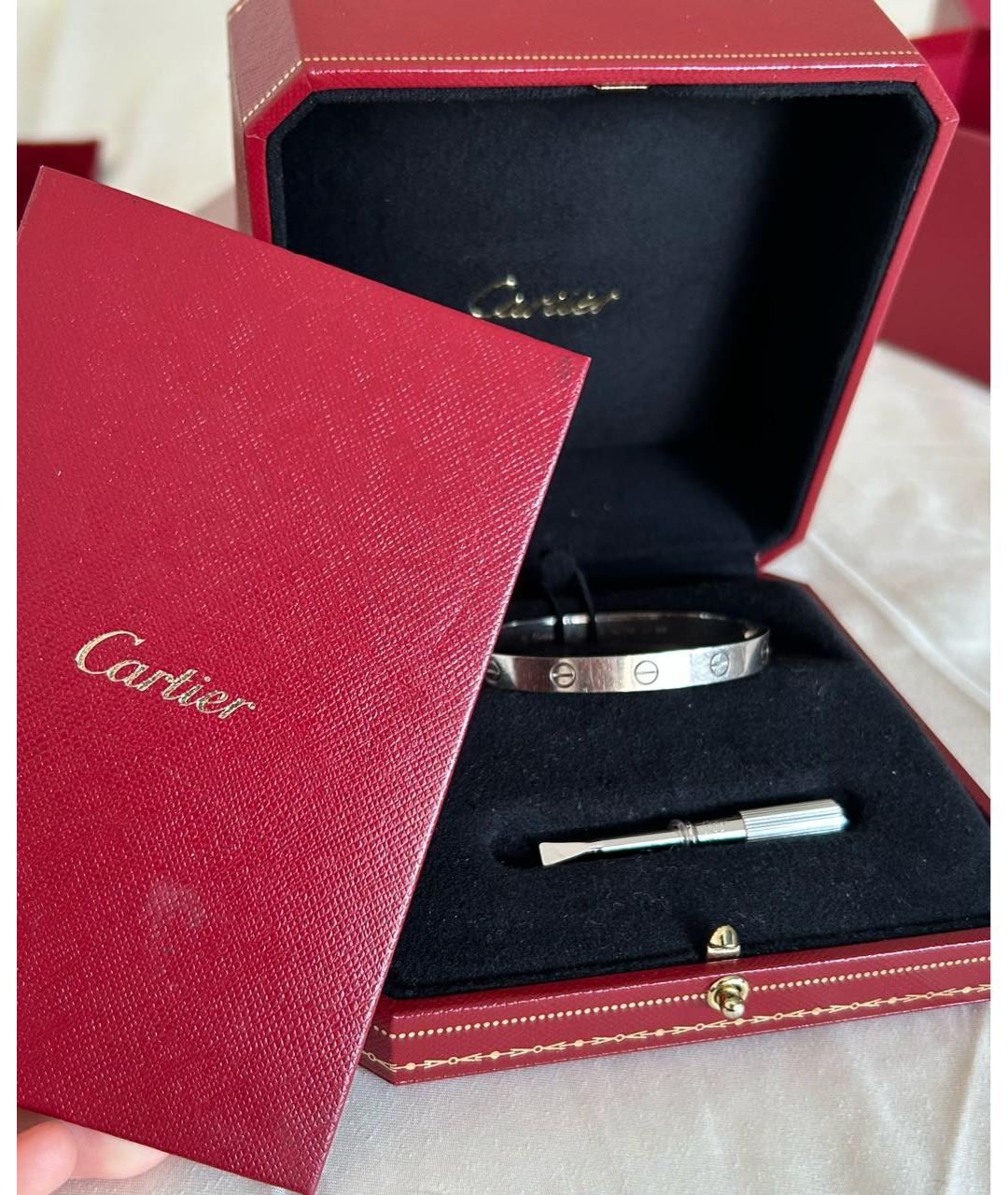 CARTIER Серебрянный браслет из белого золота, фото 2