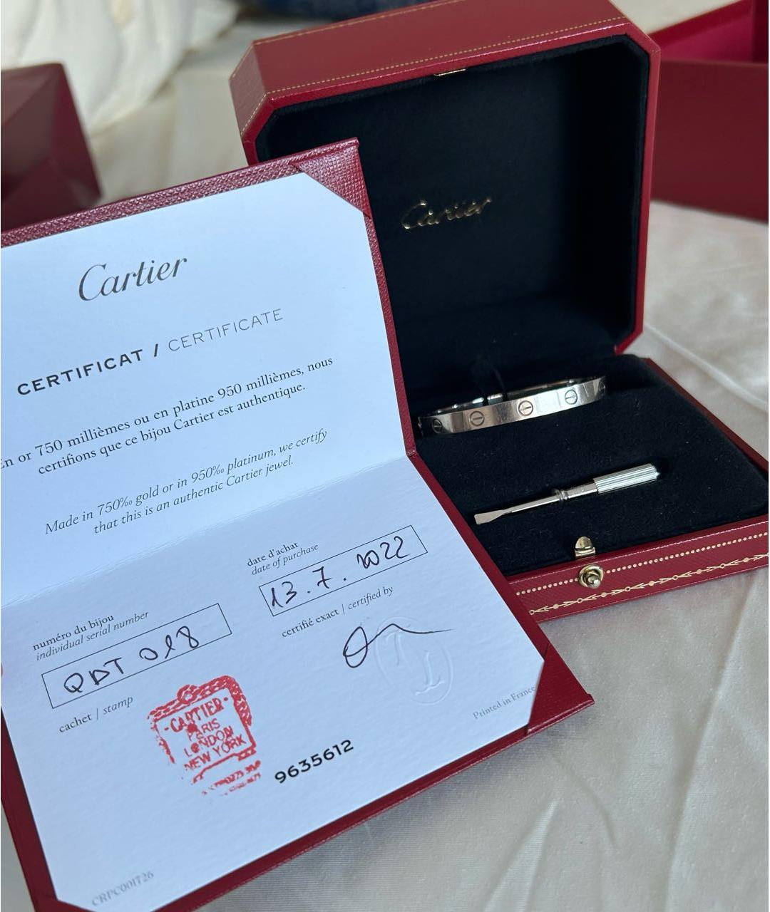 CARTIER Серебрянный браслет из белого золота, фото 5