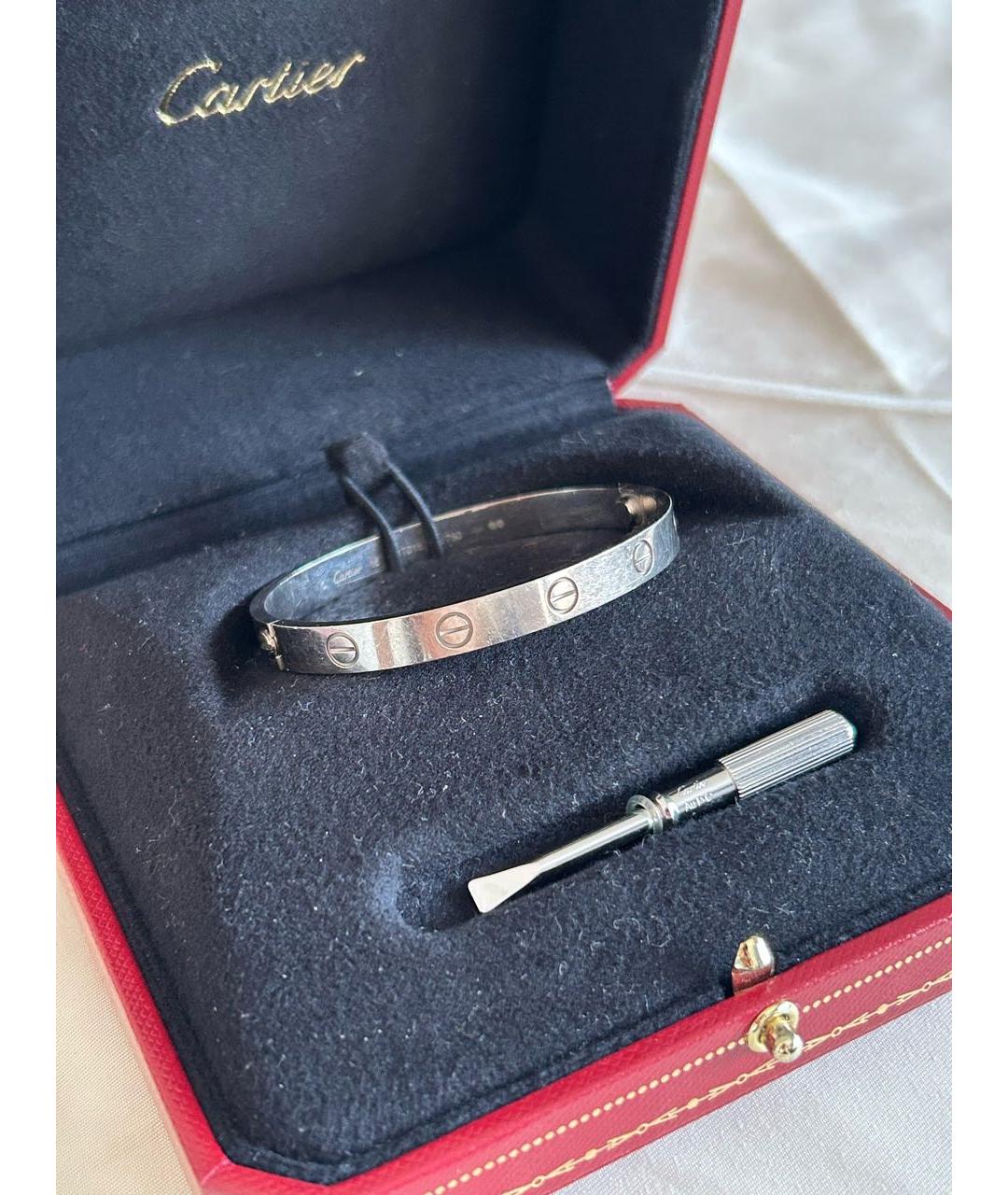 CARTIER Серебрянный браслет из белого золота, фото 3