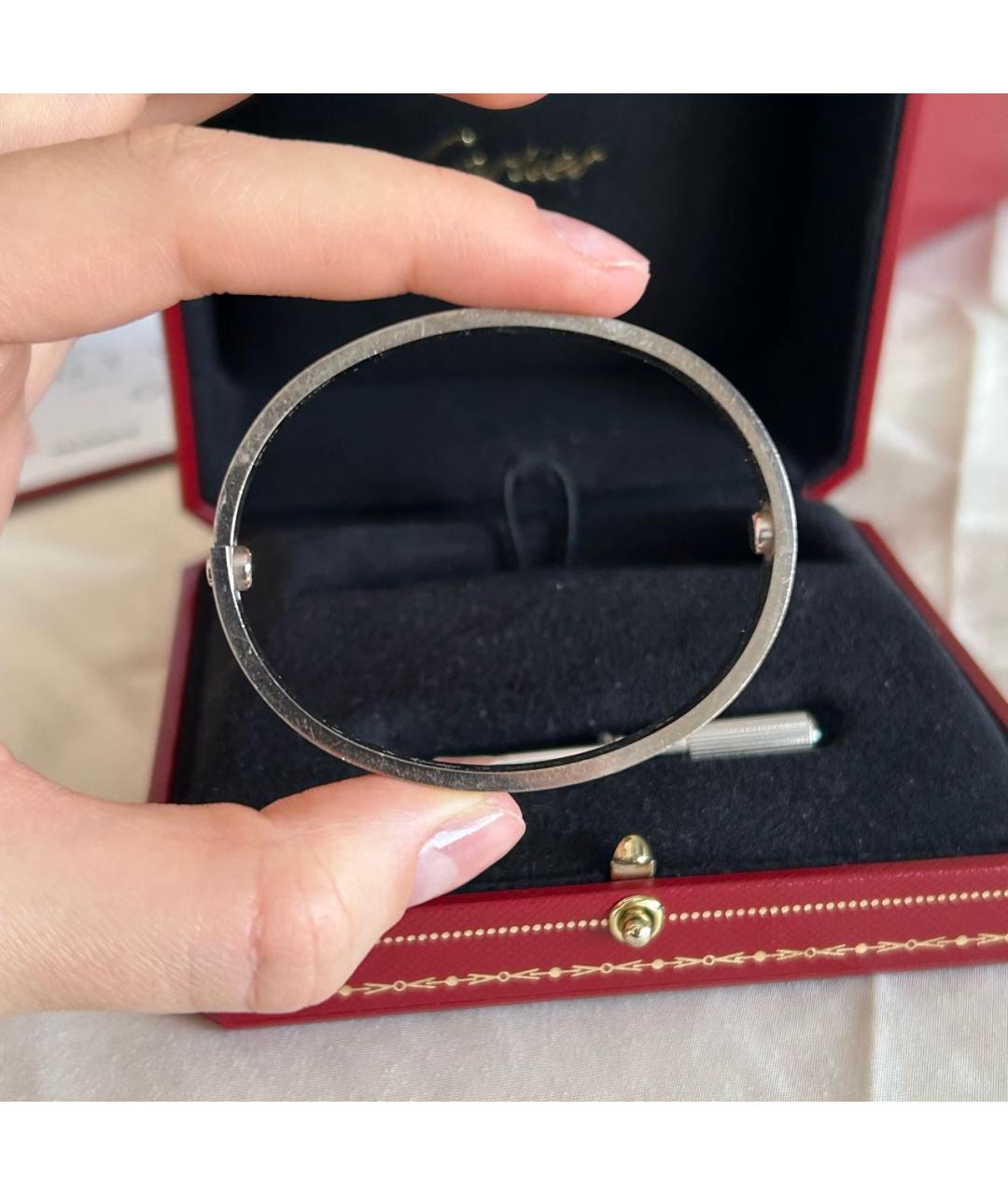 CARTIER Серебрянный браслет из белого золота, фото 4