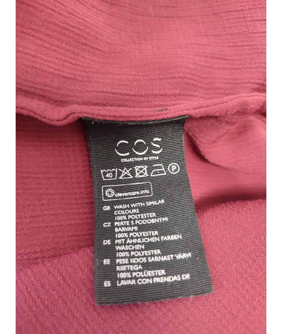 COS Бордовое полиэстеровое повседневное платье, фото 9