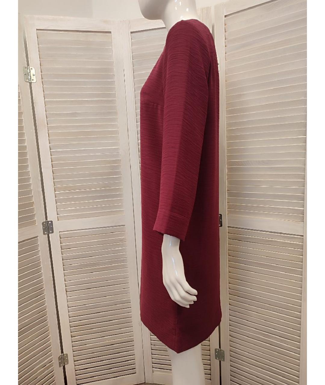 COS Бордовое полиэстеровое повседневное платье, фото 4