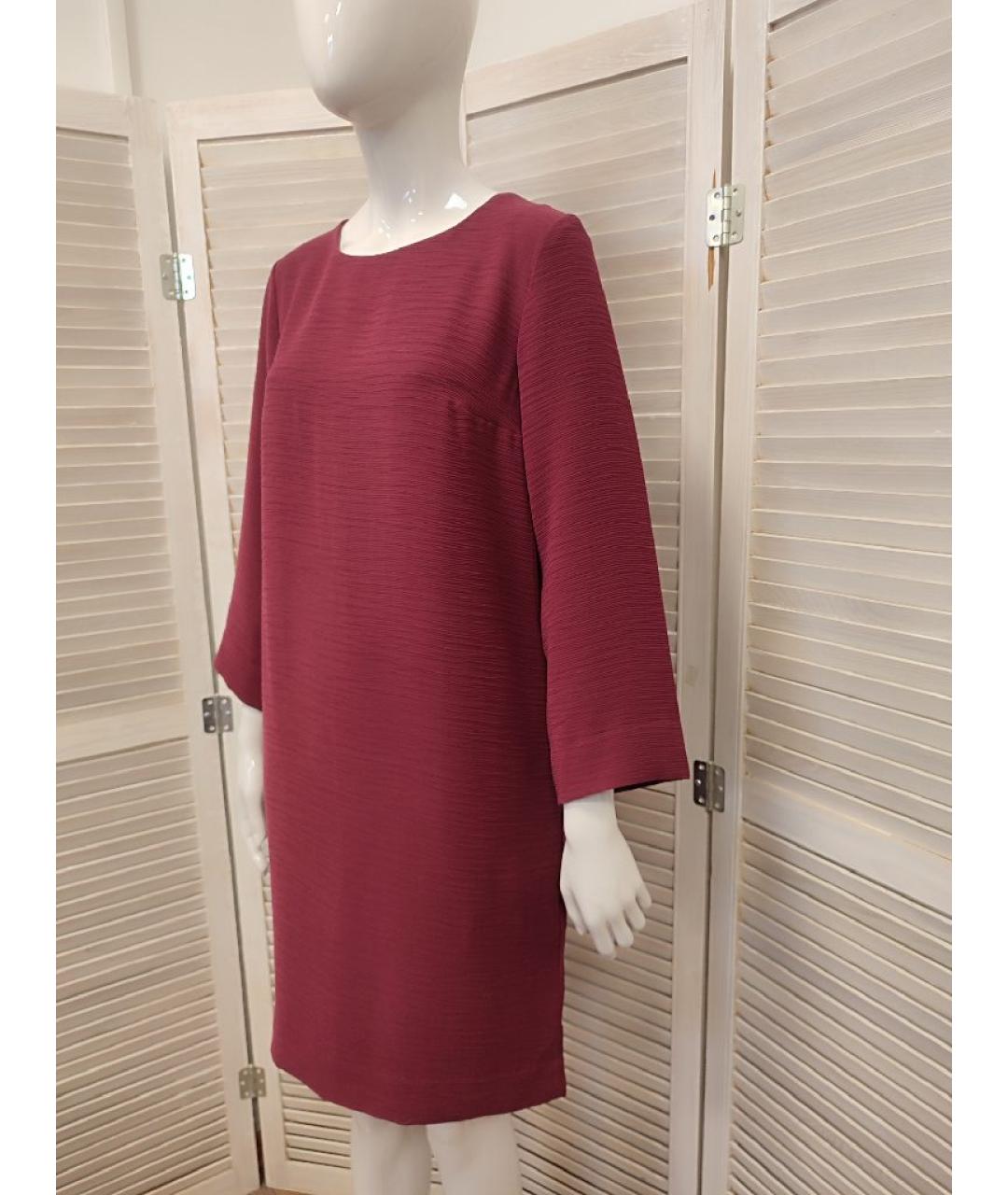 COS Бордовое полиэстеровое повседневное платье, фото 5