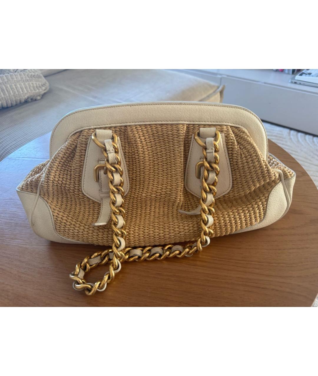 PRADA Бежевая пелетеная сумка через плечо, фото 3