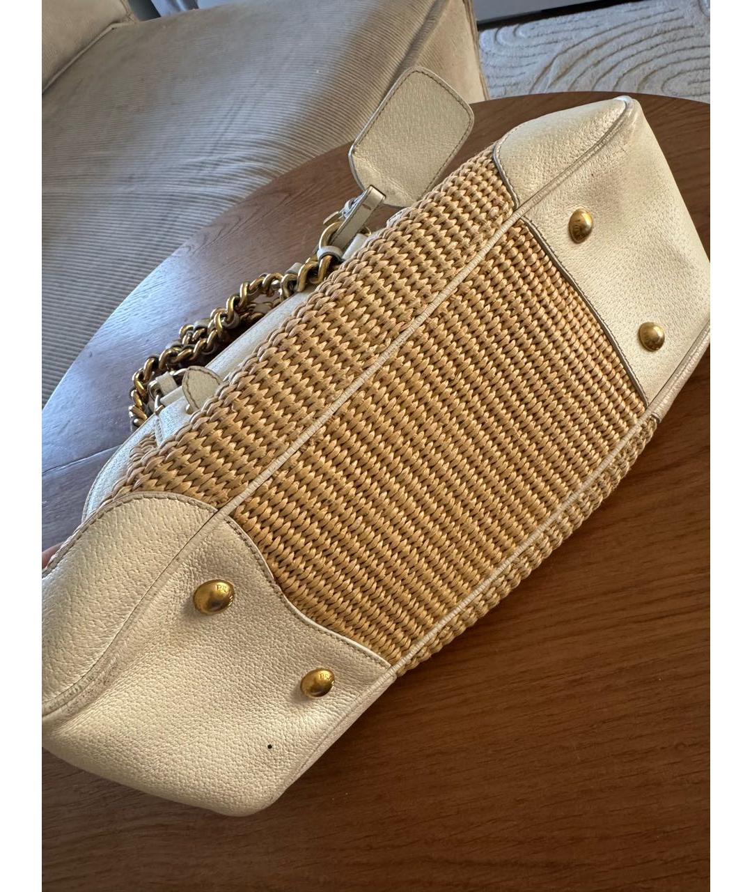 PRADA Бежевая пелетеная сумка через плечо, фото 7