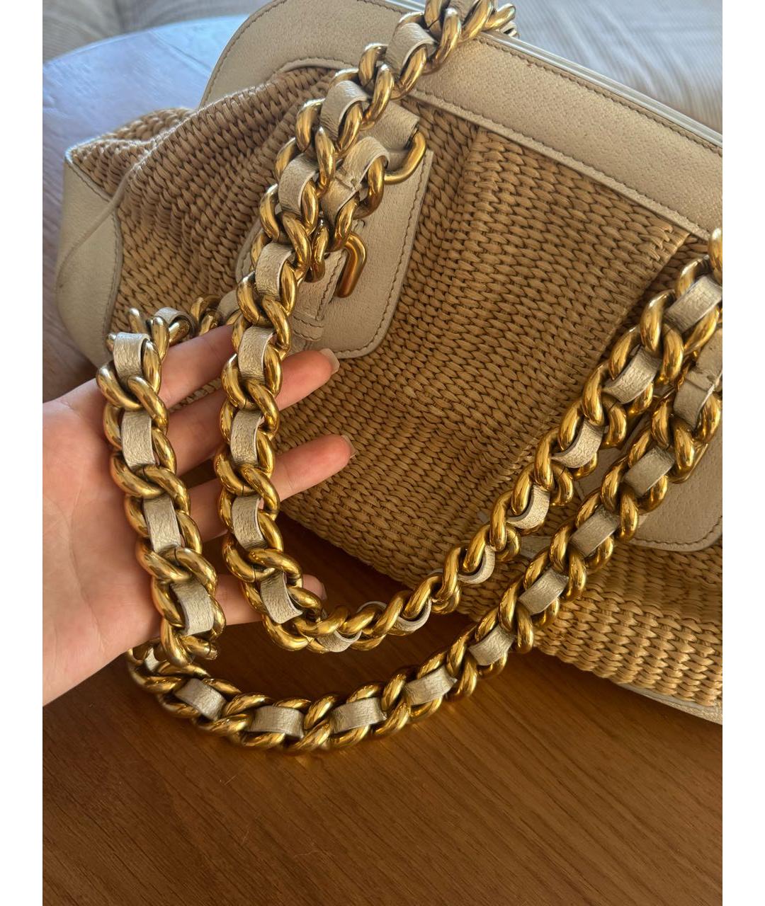 PRADA Бежевая пелетеная сумка через плечо, фото 6