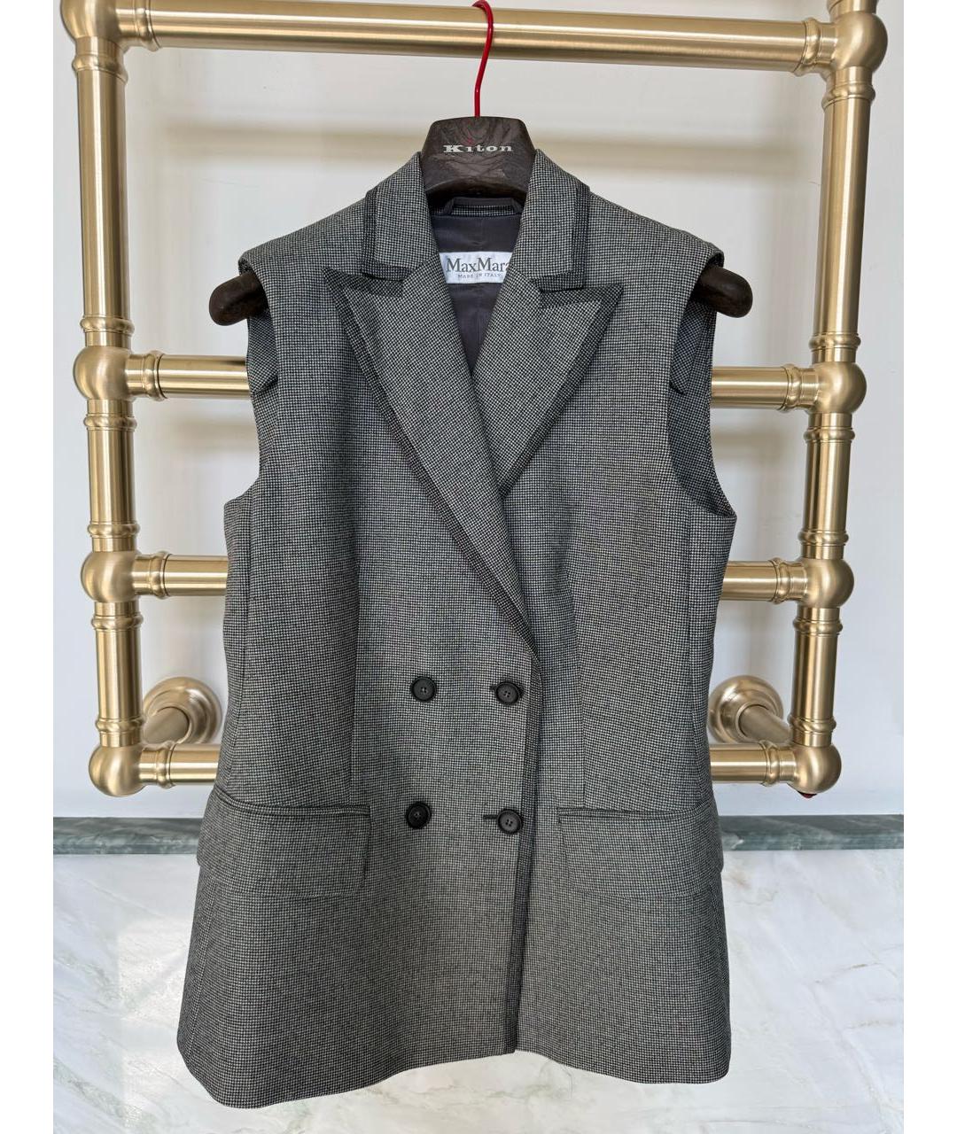 MAX MARA Серый шерстяной костюм с брюками, фото 5