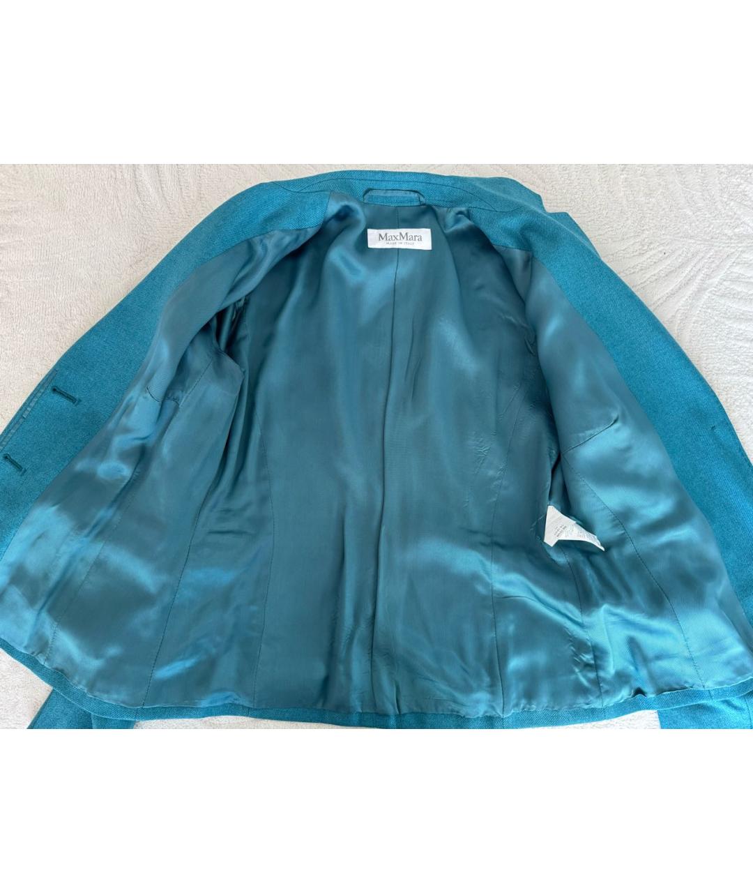 MAX MARA Бирюзовый кашемировый жакет/пиджак, фото 6