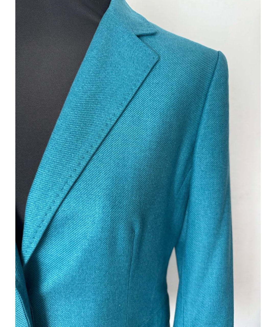 MAX MARA Бирюзовый кашемировый жакет/пиджак, фото 5