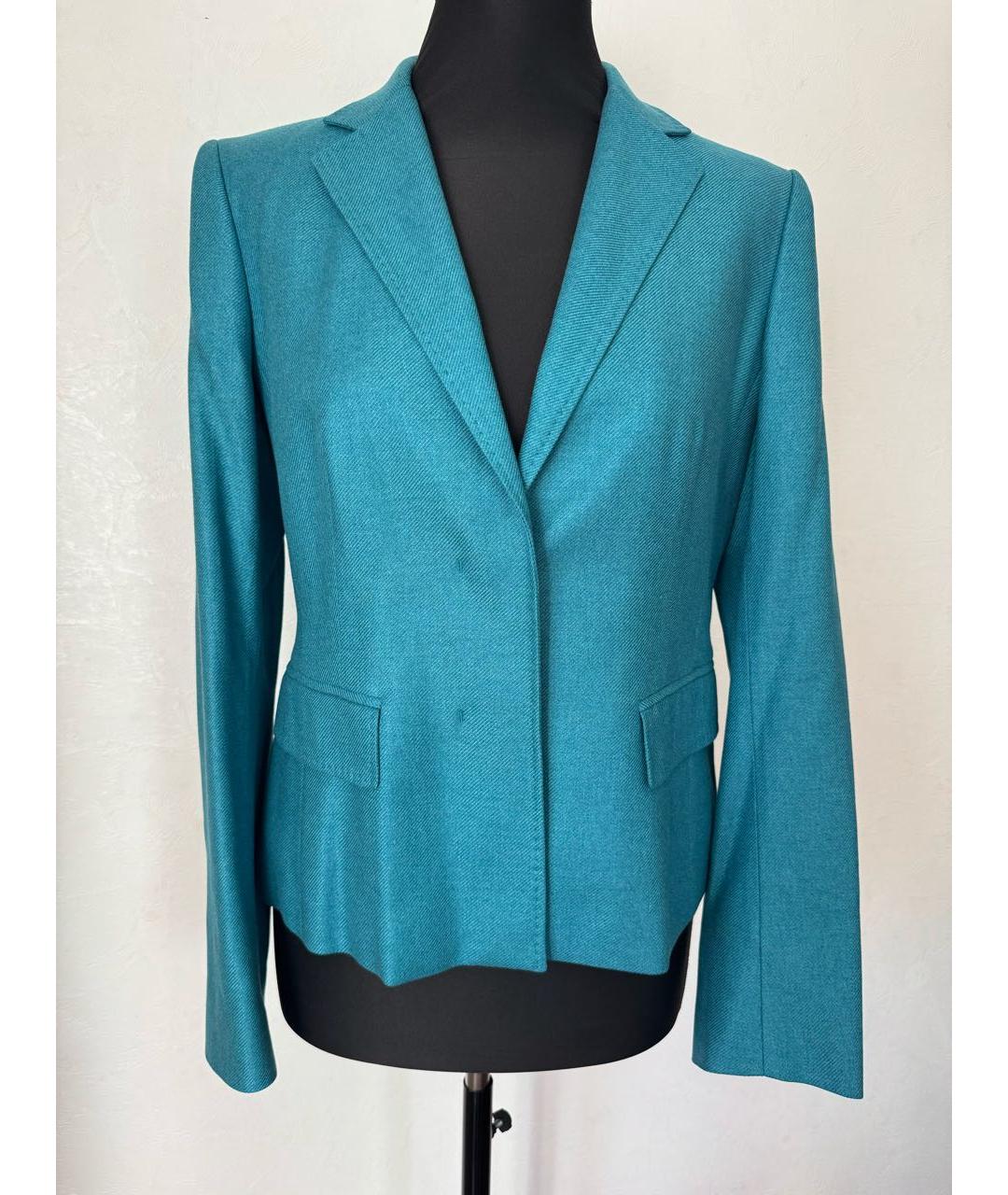 MAX MARA Бирюзовый кашемировый жакет/пиджак, фото 8