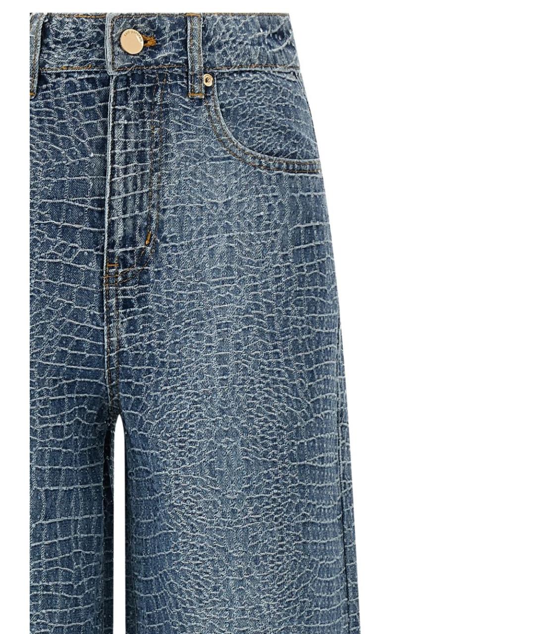 SELF-PORTRAIT Синие хлопко-полиэстеровые прямые джинсы, фото 3