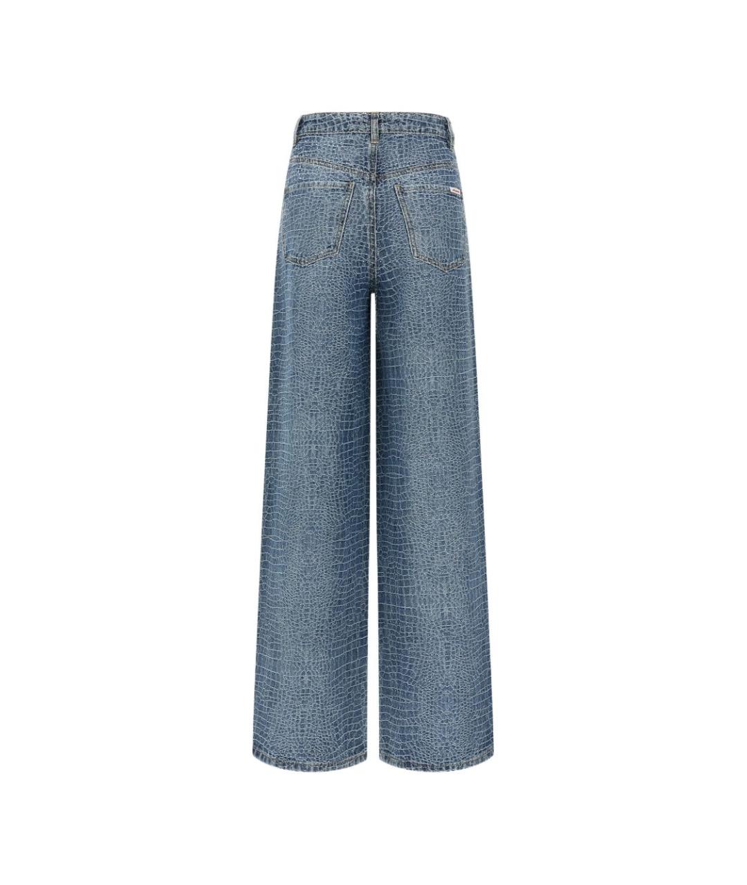 SELF-PORTRAIT Синие хлопко-полиэстеровые прямые джинсы, фото 4