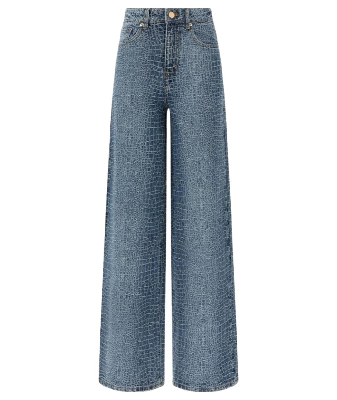 SELF-PORTRAIT Синие хлопко-полиэстеровые прямые джинсы, фото 1