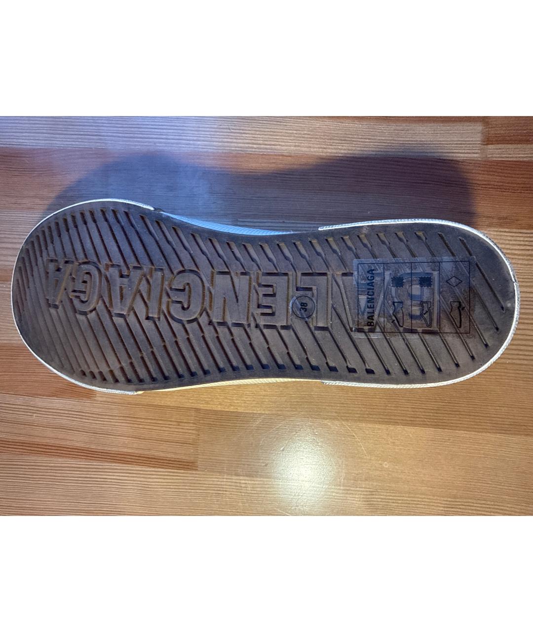 BALENCIAGA Коричневые текстильные кеды, фото 6