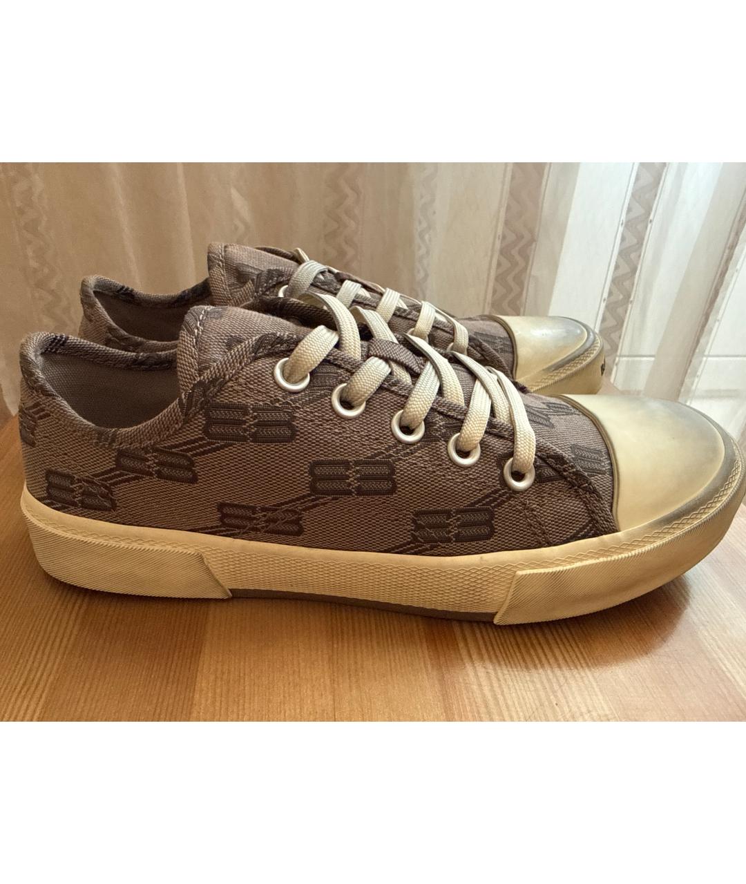 BALENCIAGA Коричневые текстильные кеды, фото 10