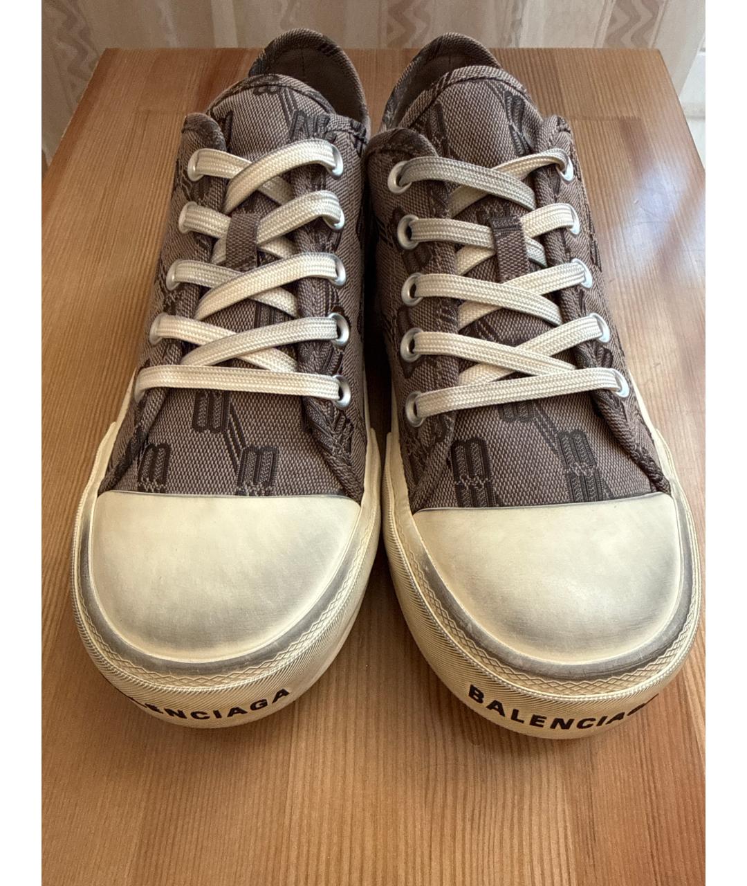 BALENCIAGA Коричневые текстильные кеды, фото 2