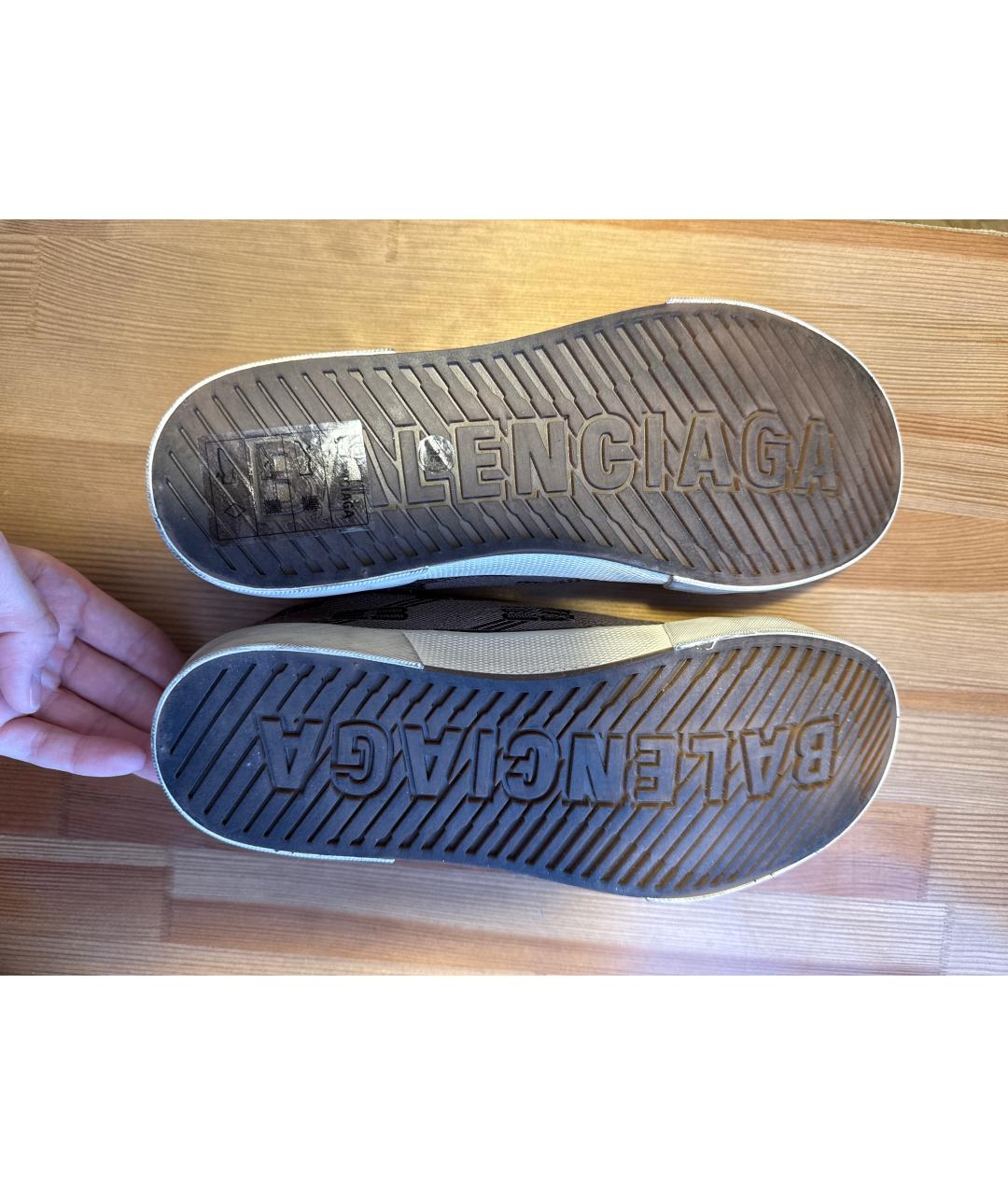 BALENCIAGA Коричневые текстильные кеды, фото 5