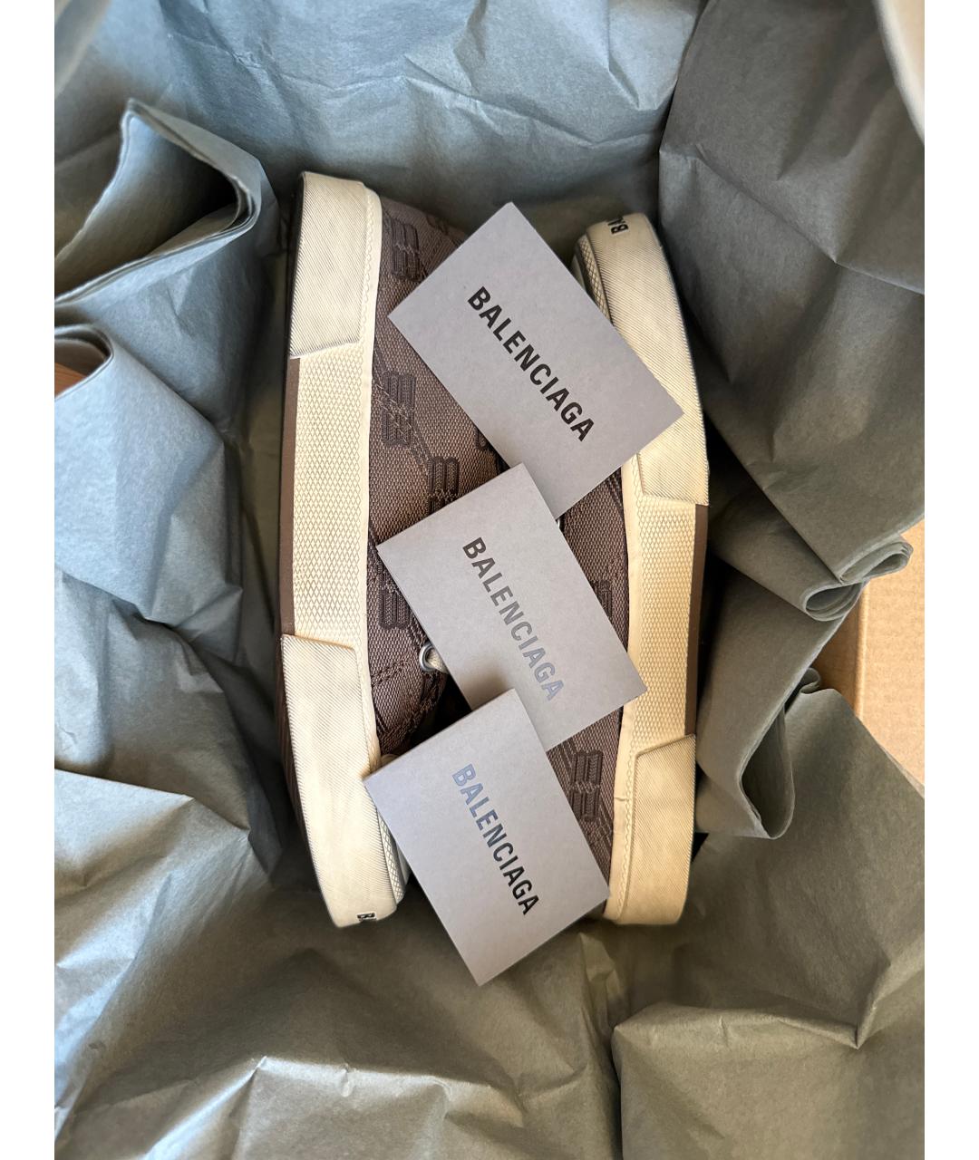 BALENCIAGA Коричневые текстильные кеды, фото 7