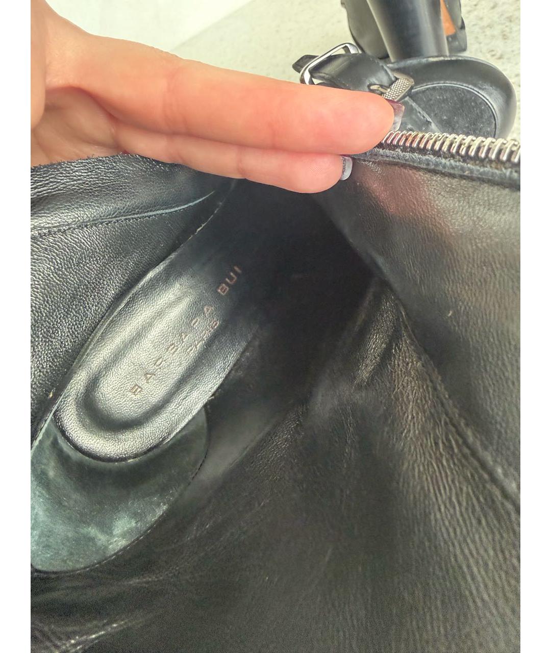 BARBARA BUI Черные кожаные полусапоги, фото 6