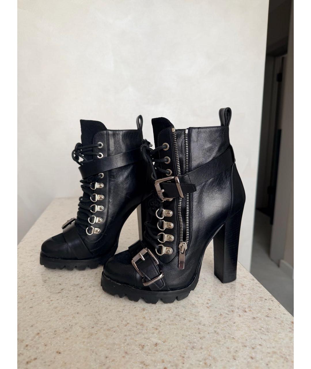 BARBARA BUI Черные кожаные полусапоги, фото 7