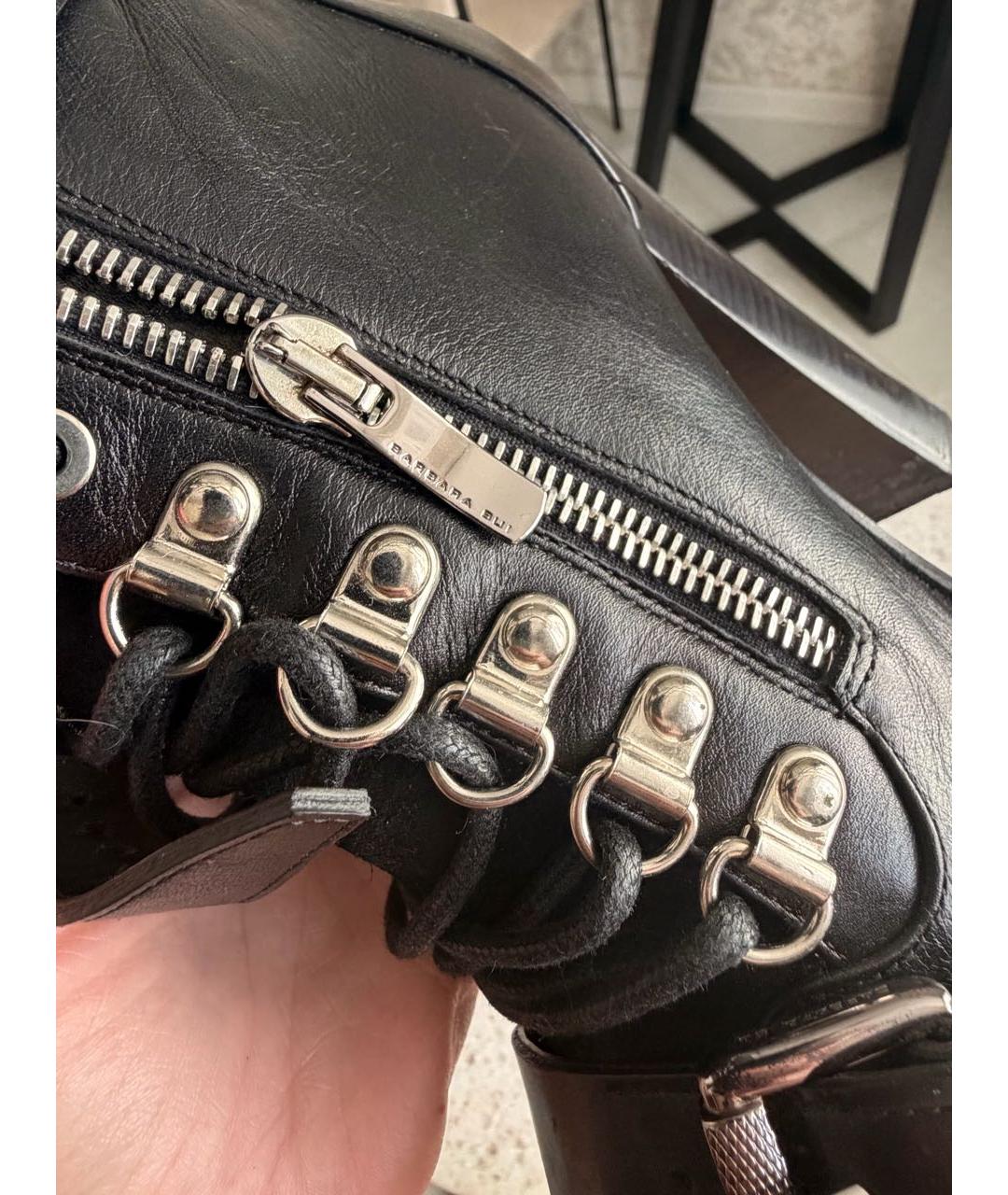 BARBARA BUI Черные кожаные полусапоги, фото 5