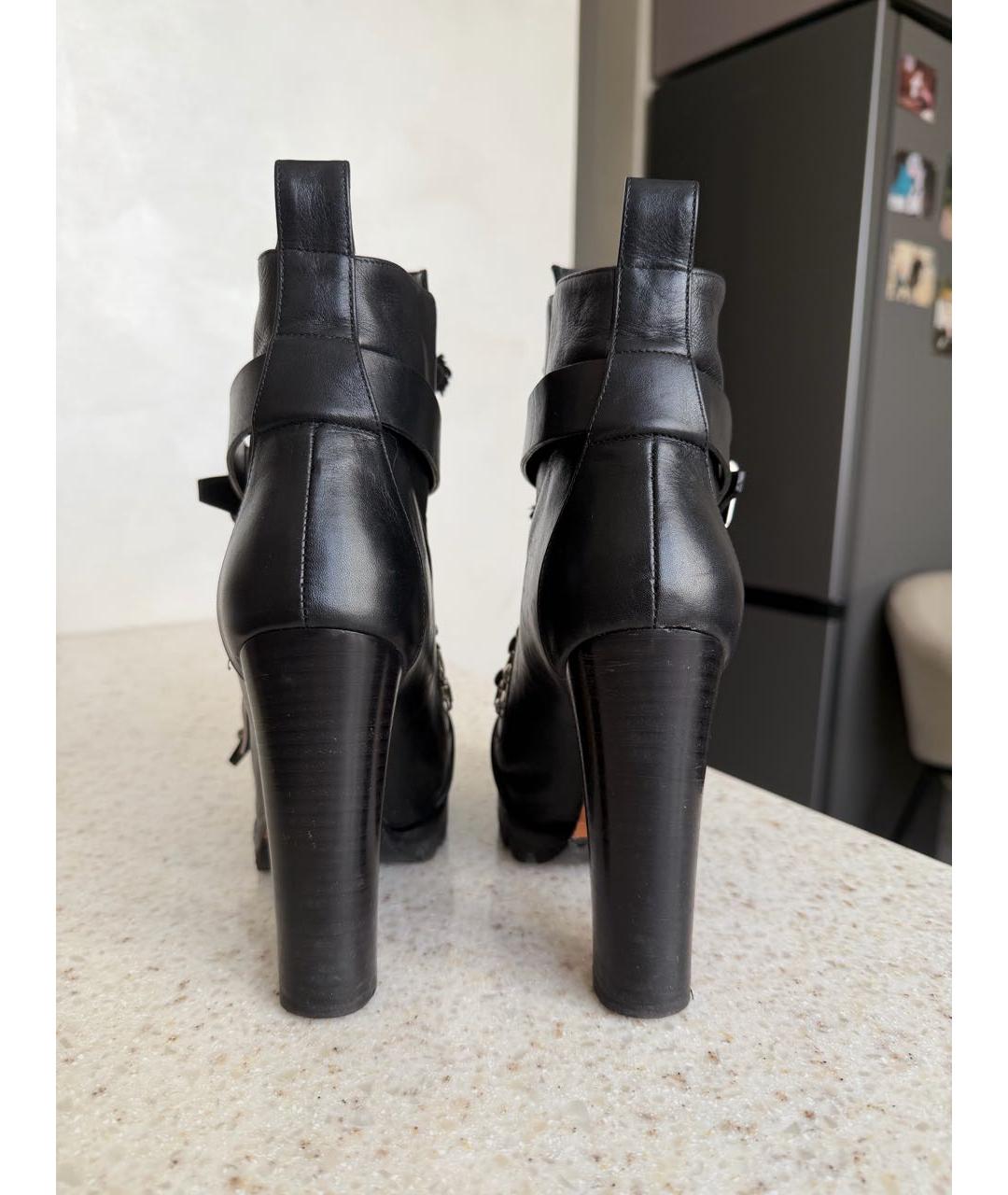 BARBARA BUI Черные кожаные полусапоги, фото 3