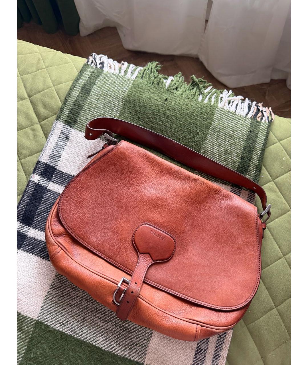 PRADA Коричневая кожаная сумка через плечо, фото 5