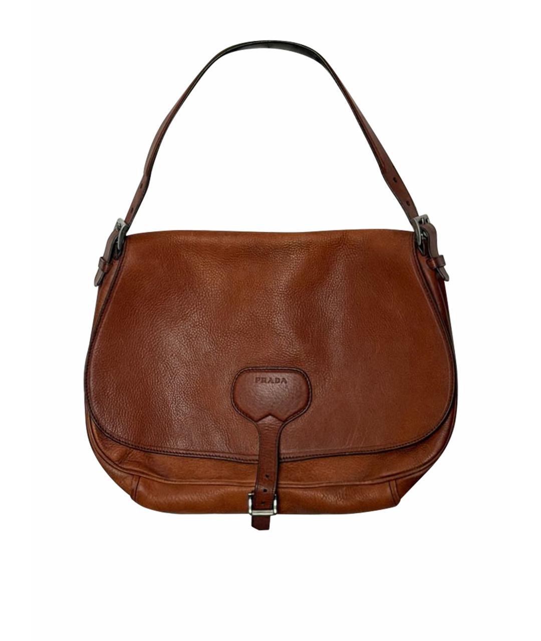 PRADA Коричневая кожаная сумка через плечо, фото 1