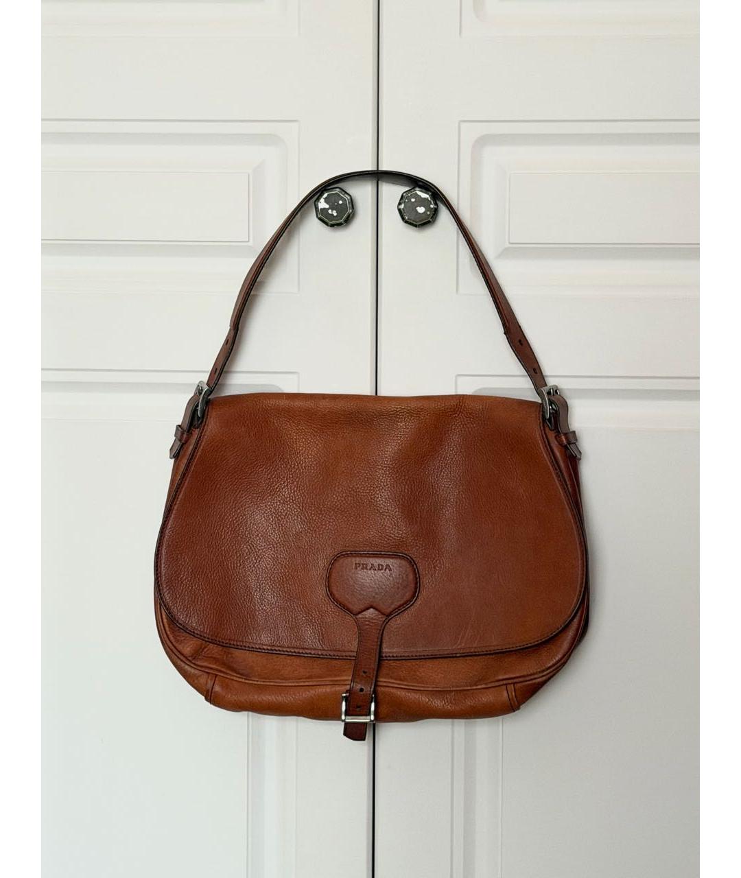 PRADA Коричневая кожаная сумка через плечо, фото 9