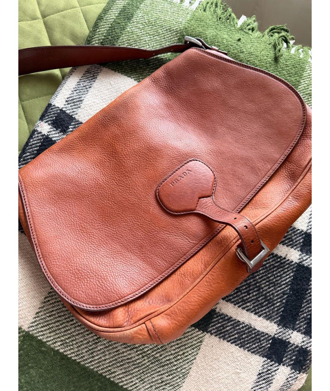 PRADA Коричневая кожаная сумка через плечо, фото 2