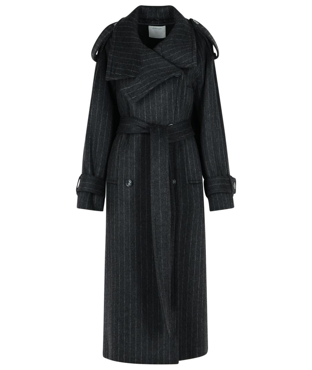 SPORTMAX Антрацитовое шерстяное пальто, фото 1