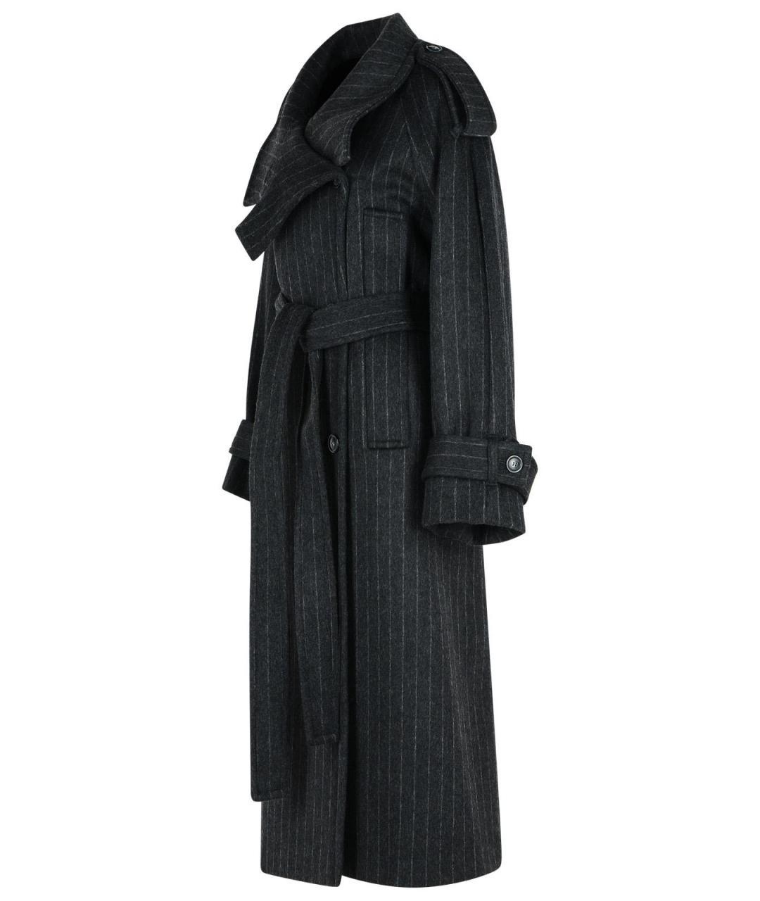 SPORTMAX Антрацитовое шерстяное пальто, фото 2