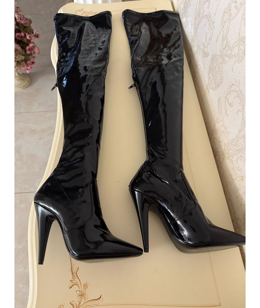 SAINT LAURENT Черные ботфорты, фото 8