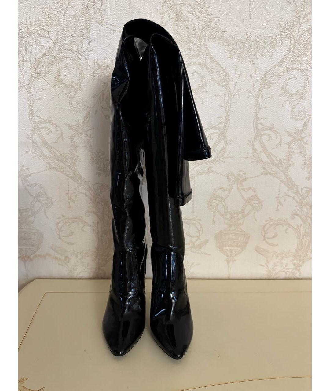 SAINT LAURENT Черные ботфорты, фото 2