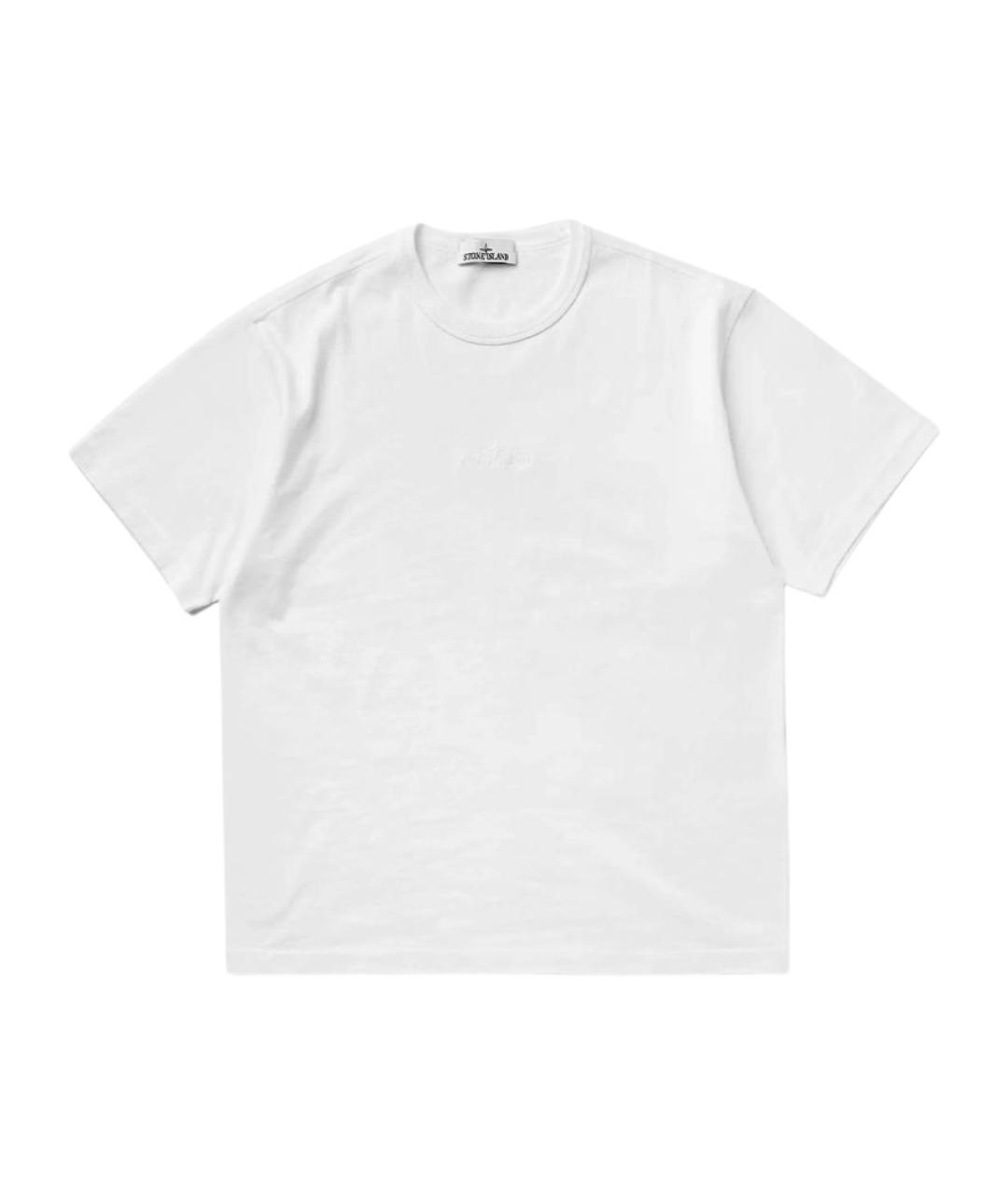 STONE ISLAND Белая хлопковая футболка, фото 1
