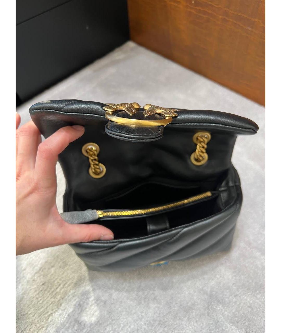 PINKO Черная кожаная сумка через плечо, фото 3