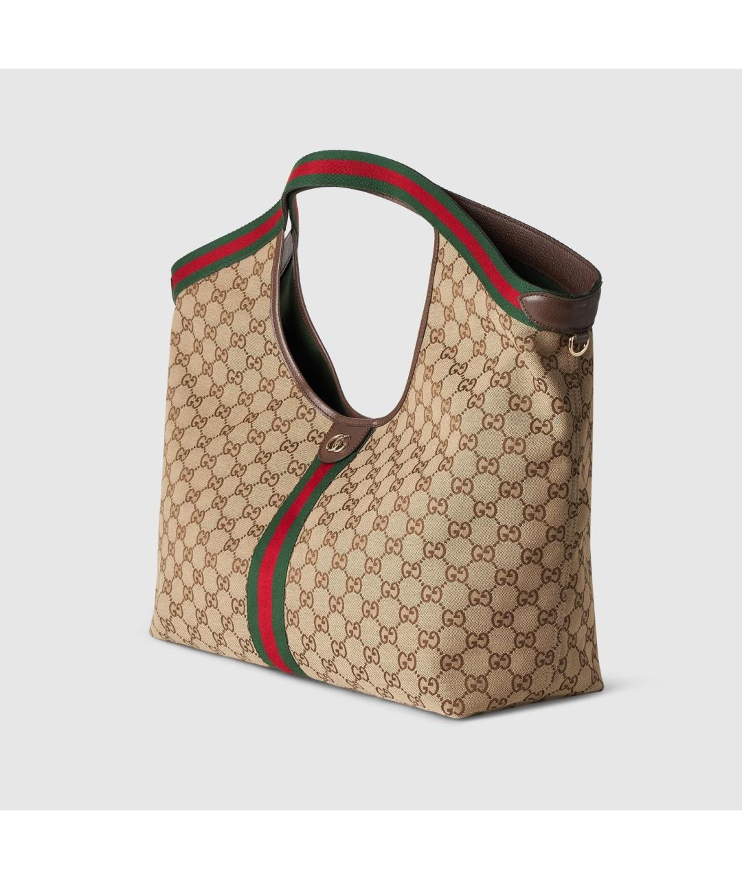 GUCCI Коричневая хлопковая сумка с короткими ручками, фото 2