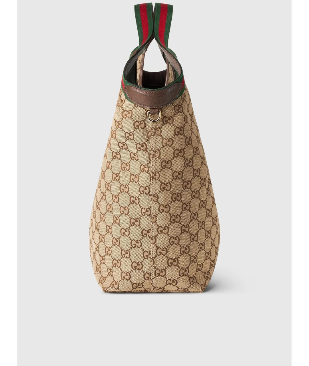 GUCCI Коричневая хлопковая сумка с короткими ручками, фото 5