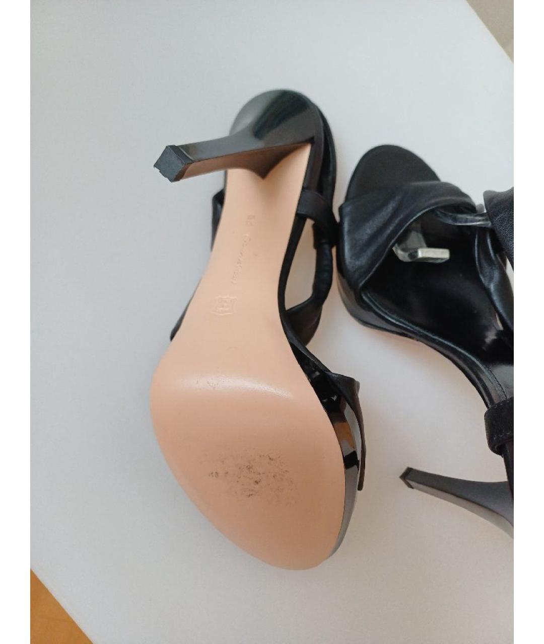 GIANVITO ROSSI Черные кожаные босоножки, фото 8