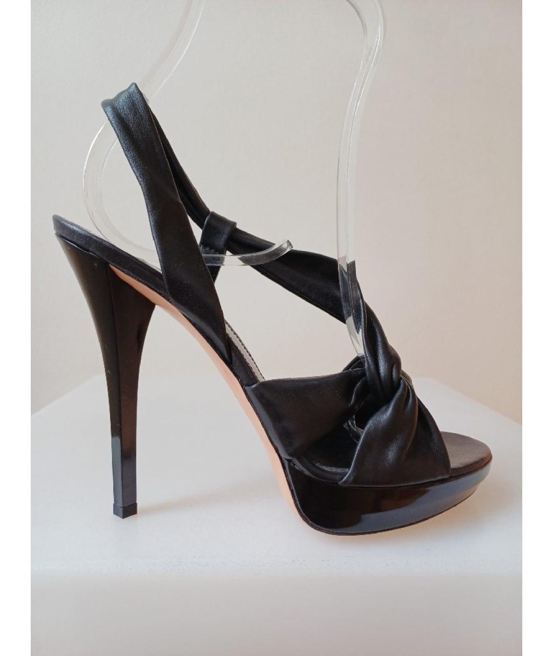 GIANVITO ROSSI Черные кожаные босоножки, фото 9