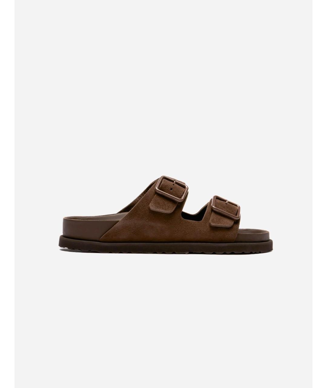 BIRKENSTOCK Коричневые кожаные сандалии, фото 5