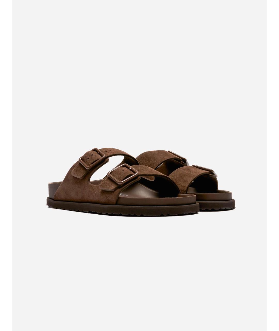 BIRKENSTOCK Коричневые кожаные сандалии, фото 2