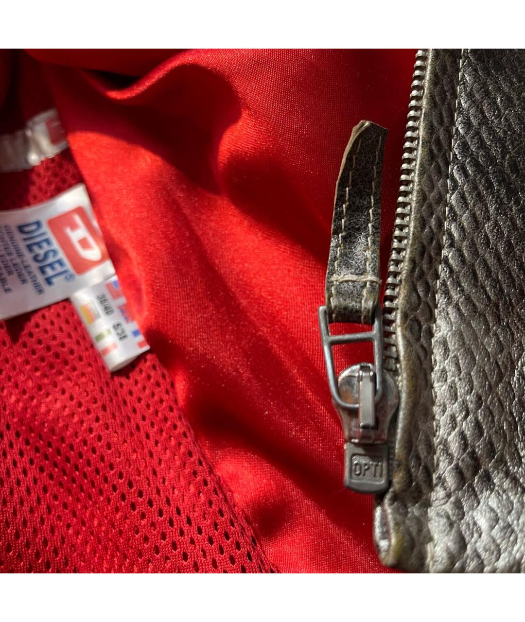 DIESEL Серебряная кожаная куртка, фото 6