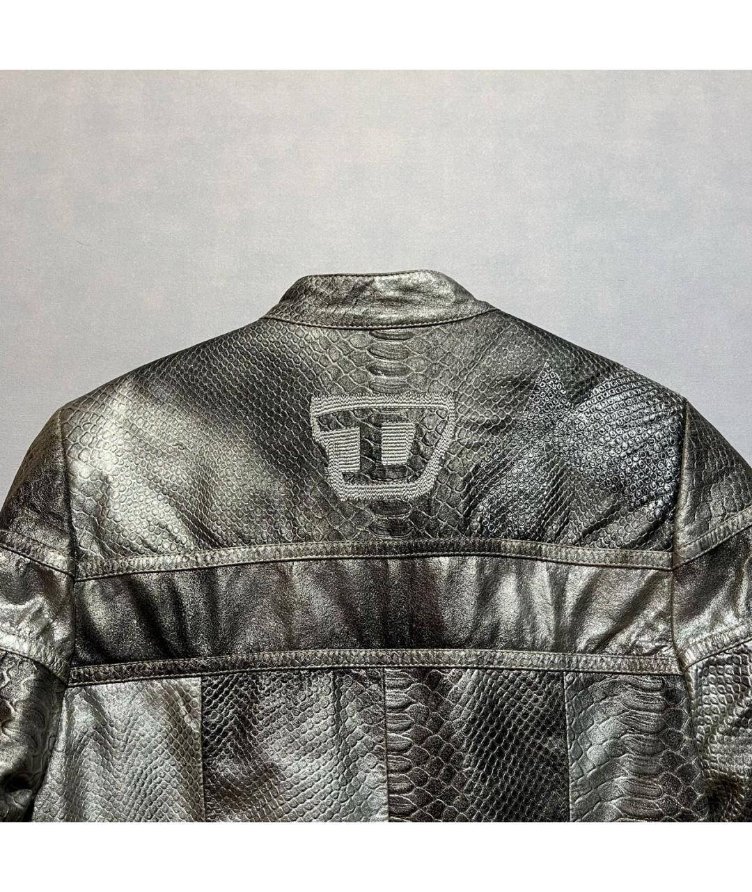 DIESEL Серебряная кожаная куртка, фото 8